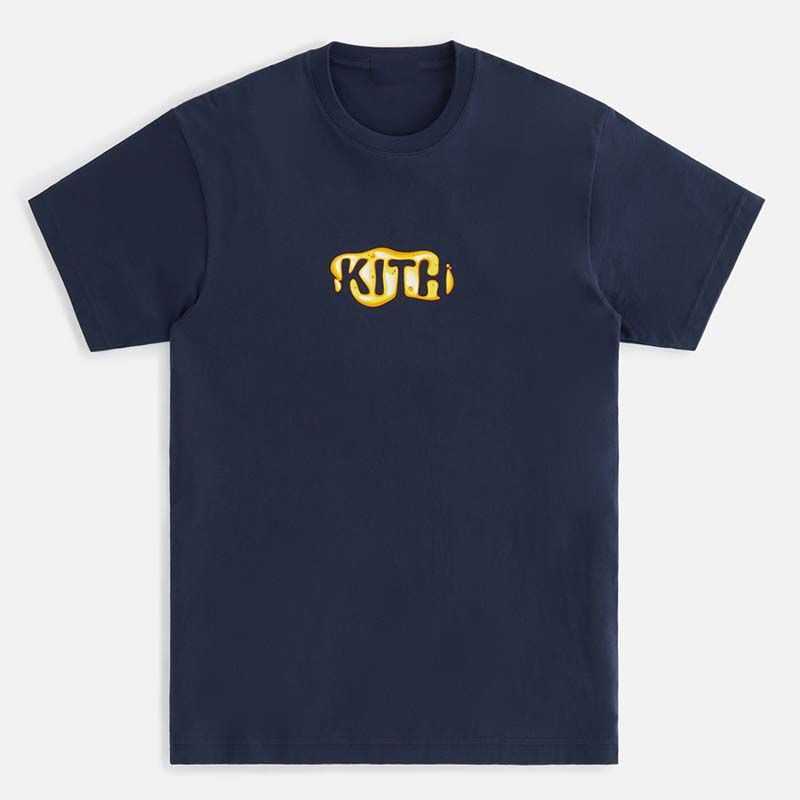 Kith T-shirt Designer Qualidade Original Roupas de Moda Mel Tee Grosso Mel Impressão Camiseta Tecido de Algodão Puro Para Conforto Algodão Streetwear Tops Sportswear