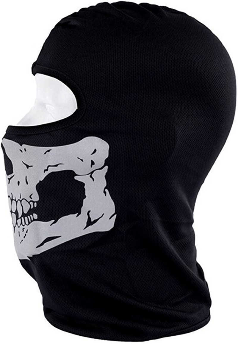 Black Ghosts Skull Full Face Mask Mask Hindproof Ski Mask Face Tactical Balaclava Hood for Men Halloween Cosplay L230704