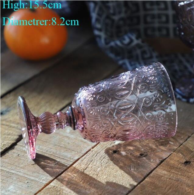 Wholesale! 270ml European style embossed stained glass wine lamp thick goblets Wedding decoration & gifts GG0915