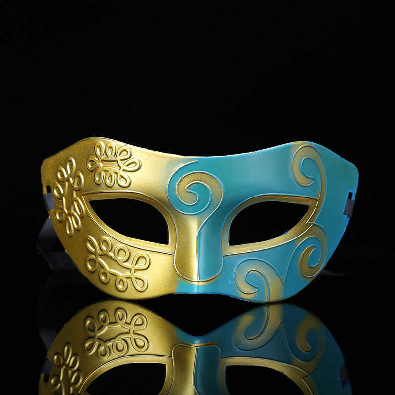 10st venetiansk maskerad Mardi Gras Party Dress Up Dekorativa rekvisita Barn Vuxen Jazz Knight Tvåfärgad halvansiktsmask Män L230704