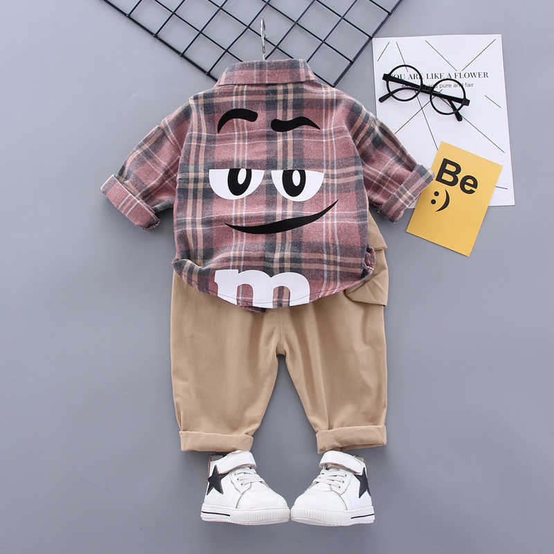Ternos outono primavera bebê menino moda formal conjunto de roupas infantis conjunto de camisa xadrez calças 2pacconjunto de roupas infantis 1 2 3 4 5 anoshkd230704