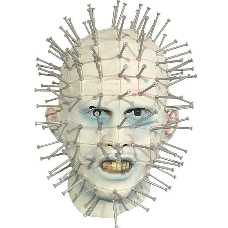 Hellraiser Pinhead Horror Maske Party Karneval Mascaras Kopf Nagel Mann Film Cosplay Maske Halloween Latex Gruselige Masken Parodie Requisiten L230704