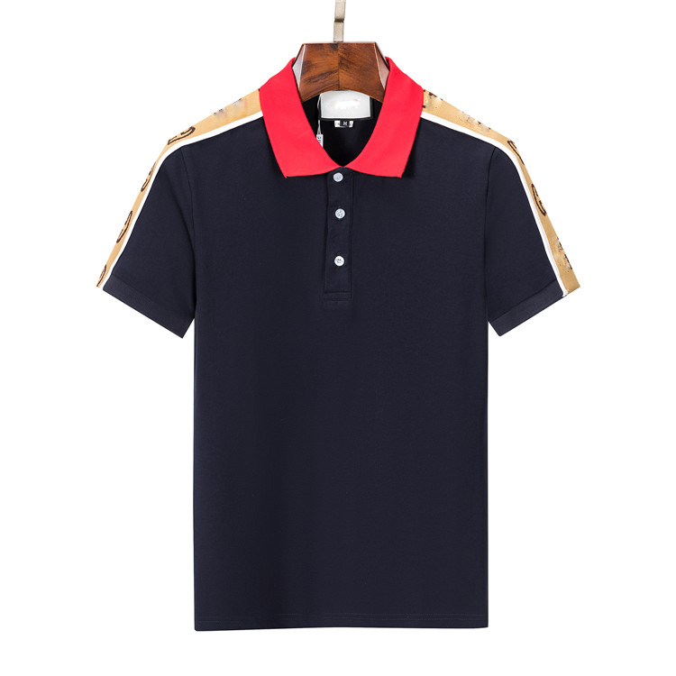 2023 polo bavero in cotone casual moda uomo di alta qualità colore cesto nero, bianco e rosso M-3XL