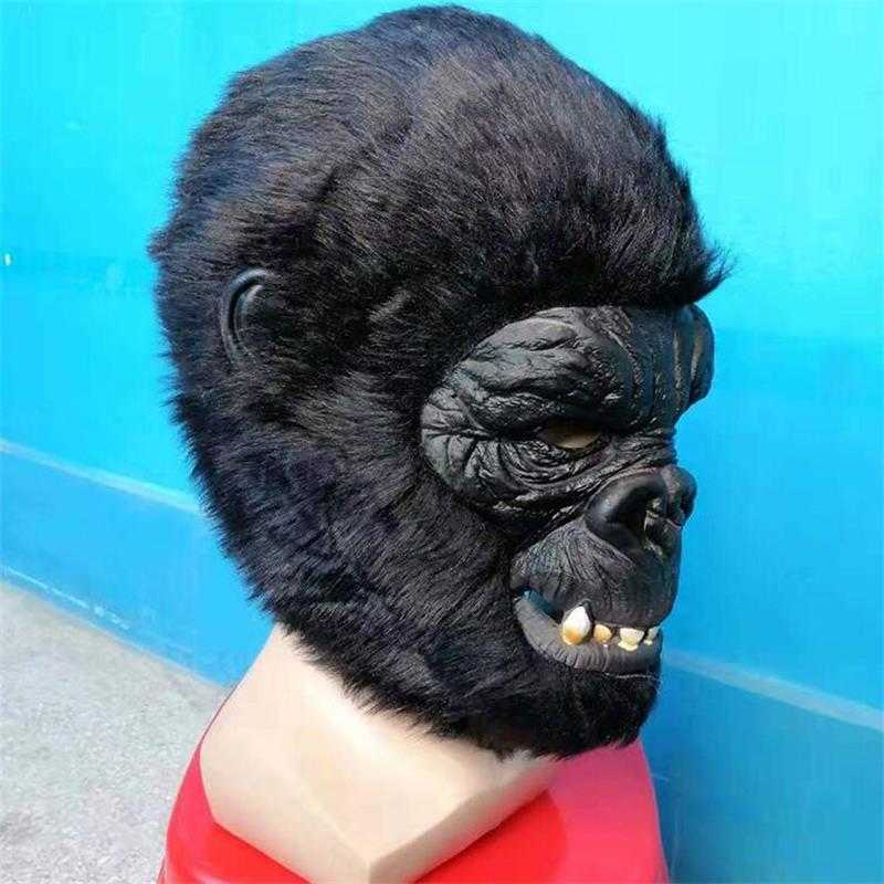 King Kong Gorilla Mask Hood Latex Animals Maschere Halloween Party Cosplay Costume Horror Maschera adulti L230704