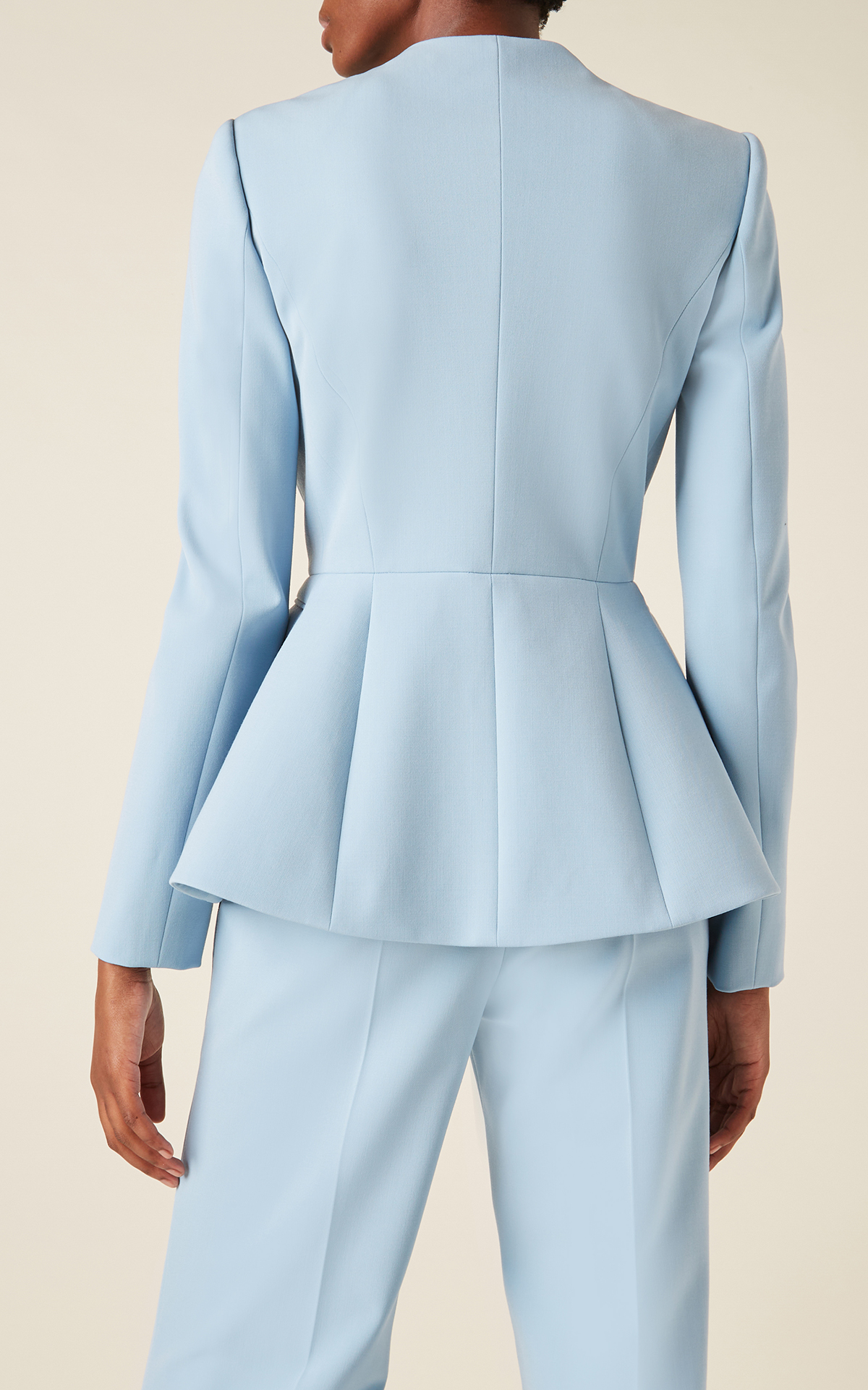 Bleu ciel femme Blazer ensembles Slim Fit sur mesure bureau dame deux pièces simple boutonnage vêtements d'affaires