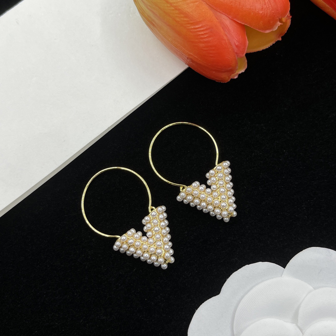 Luxus Designer Buchstaben Stud Ohr Haken Geometrische Berühmte Frauen Kristall Strass Perle Ohrring Hochzeit Diamant Party Schmuck
