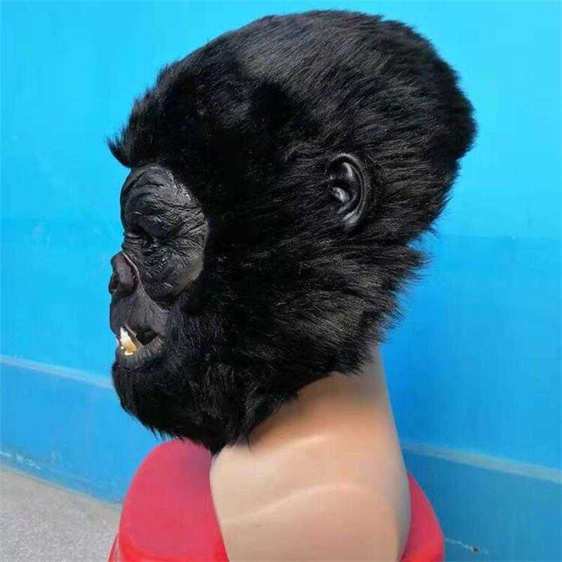 King Kong Gorilla Mask Hood Latex Animals Maschere Halloween Party Cosplay Costume Horror Maschera adulti L230704