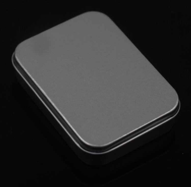 Empty Packaging boxes Silver Metal Tin Box For Oil Lighter Gift Set Case Tinplate container 8x6x2cm SN821