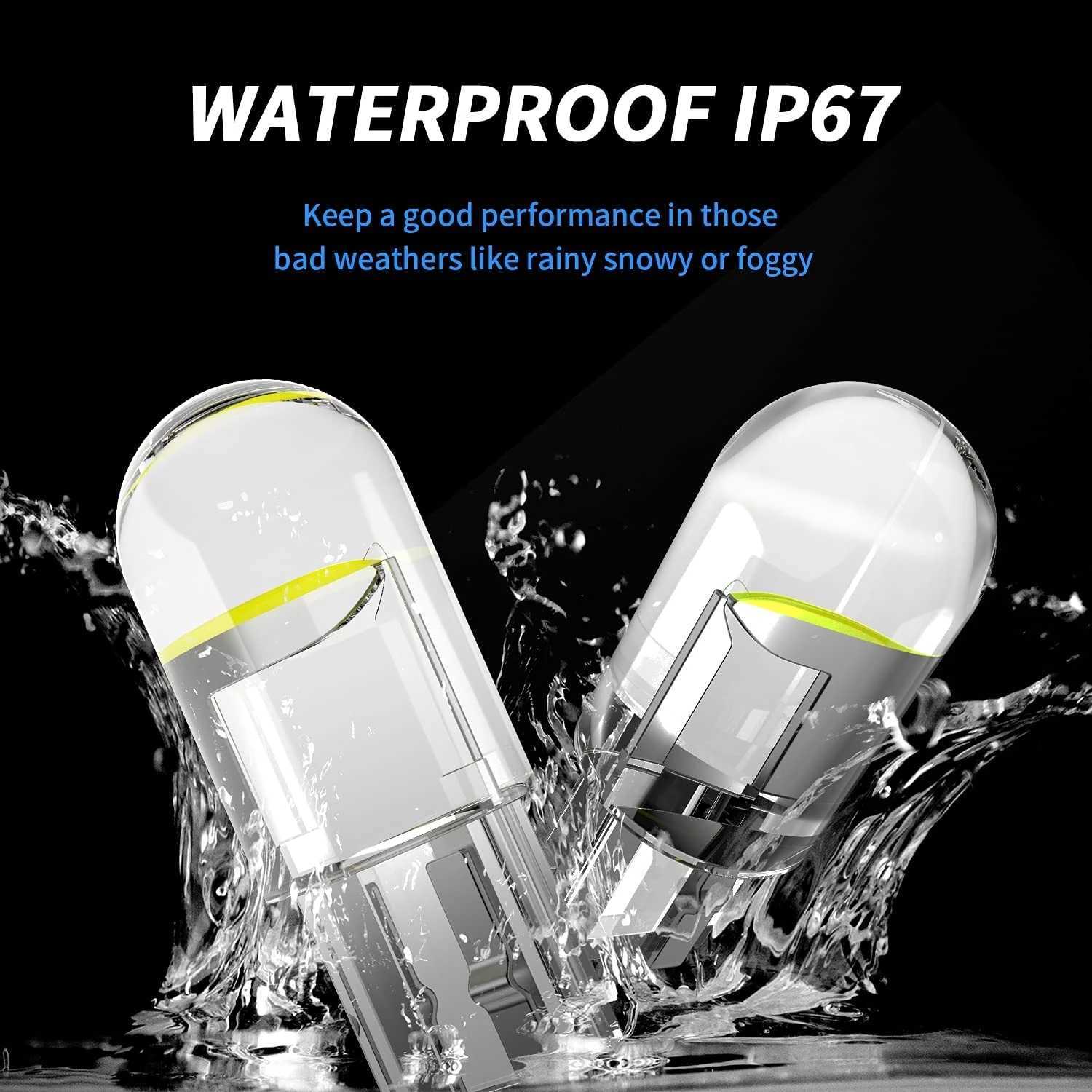 Uppgradering 10/2st W5W LED T10 CAR LIGHT COB GLASS 6000K VIT AUTO AUTO AUTOOLISS LICESPLATE LAMP DOME LÄS DRL BULB STIL 12V UNIVERSAL