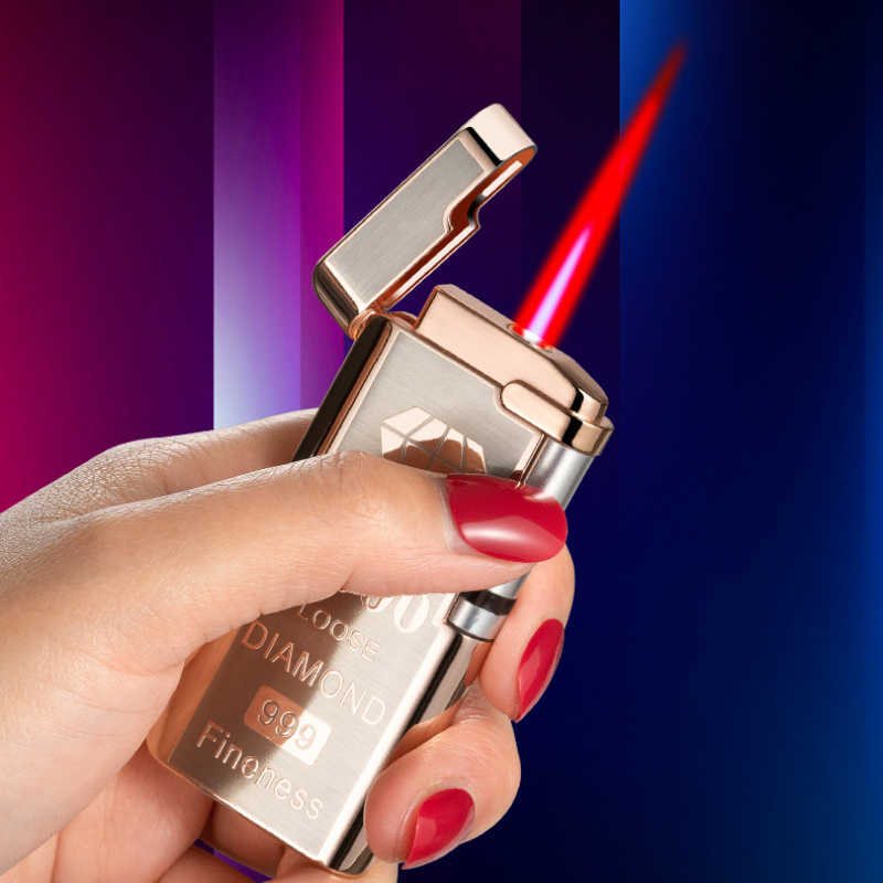 High-end Business Sideslip Narrow Version Shengshi Creative Personality Ignition Windproof Electronic InductionInflatableLighter JBMUNo Gas