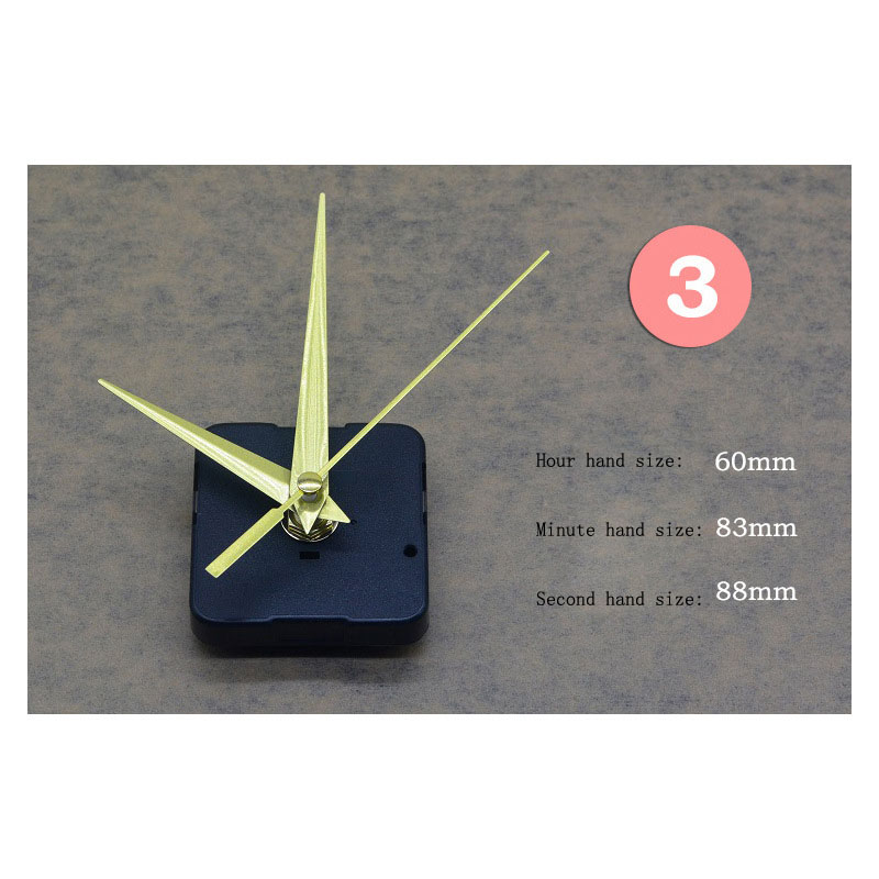 Accueil Horloges Kit de mouvement d'horloge à quartz bricolage Accessoires d'horloge noire Réparation de mécanisme de broche avec jeux de mains Longueur de l'arbre 13