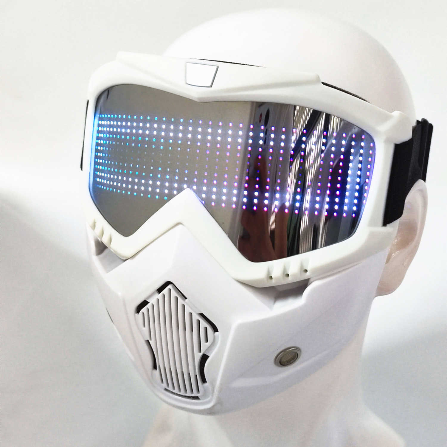 Bluetooth RGB Light Up Party Carnival Led gogle narciarskie DIY okulary LED tablica wyświetlacza maska matryca ekranu zabawki prezentowe L230704