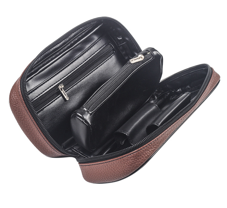 Smoking Pipes 2 pack men's leather pipe and tobacco storage bag Portable cigarette accessories