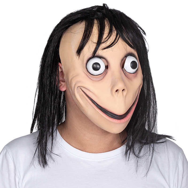 Creepy Horror Devil Mask Scary Momo Mask Creepy Halloween Latex Cosplay Costume for Kids and Adult L230704