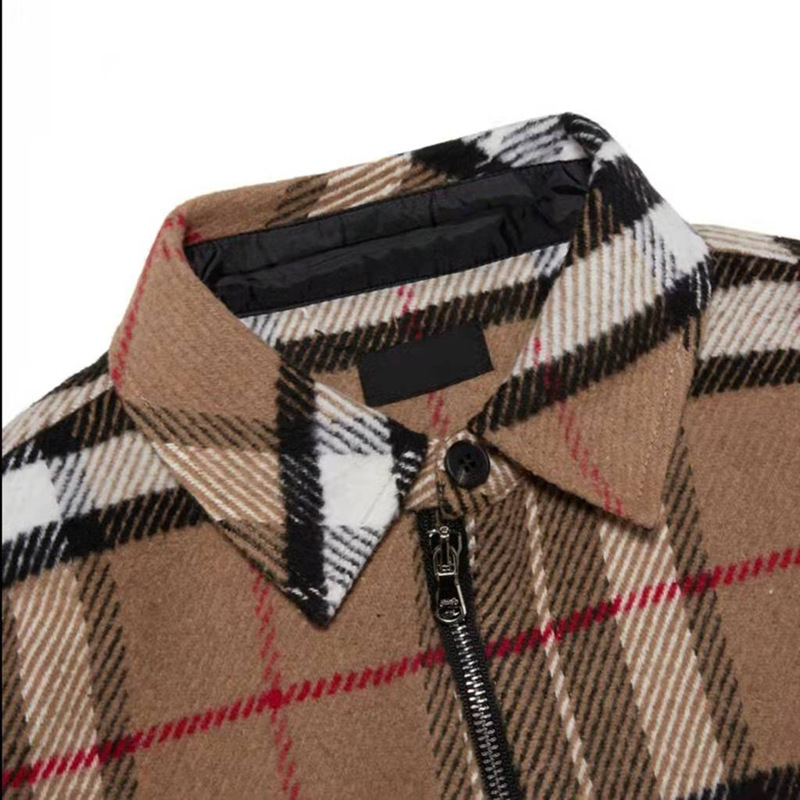 men shirts designer shirts mens casual shirts lapel half zipper thickened high quality fleece long sleeved plaid fashion autumn warm single wear shirt women shirts