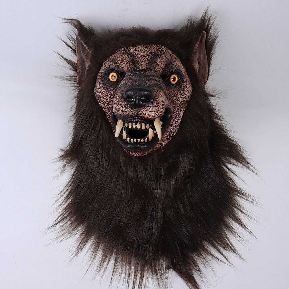 Horror Werwolf Masken Wolf Realistischer Integralhelm Cosplay Latex Halloween Kostüm Spukhaus Karneval Kopfbedeckung Party Prop L230704