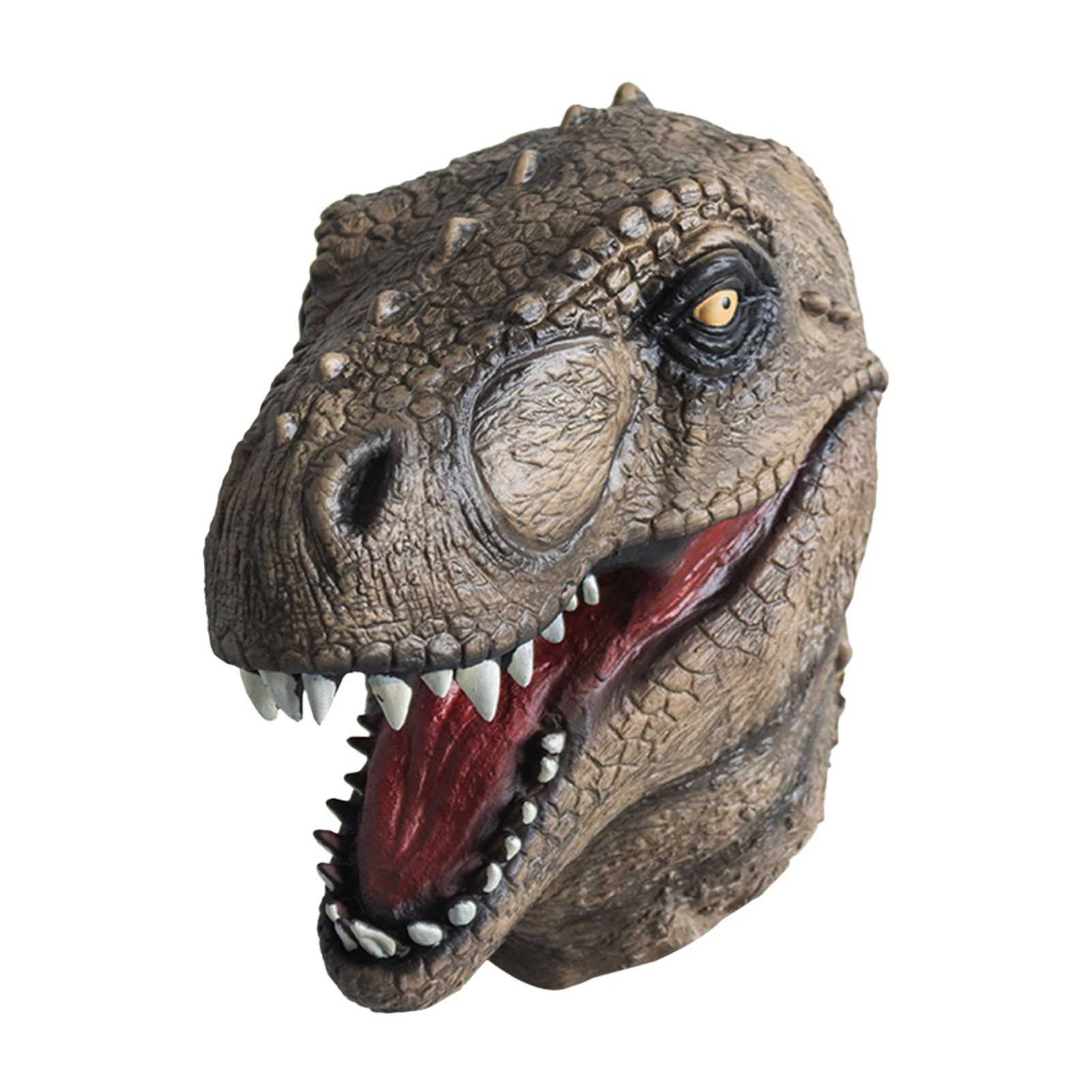 Dinosauriemask Dinosaurieleksaker Huvud Öppen Mun Latex Skräck Dinosauriehuvudbonad Dino Mask Dinosauriemask Velociraptor Latexhuvudbonad L230704