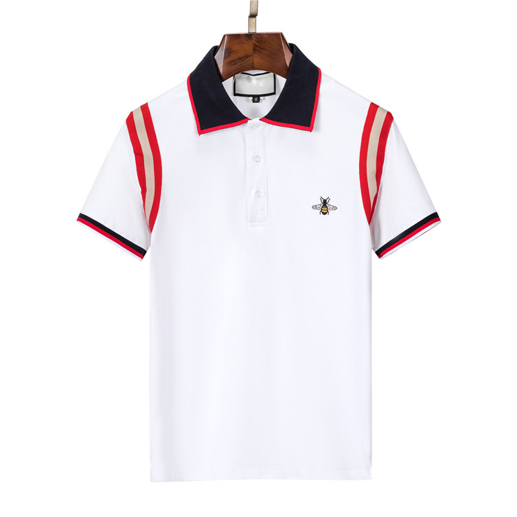 2023 polo bavero in cotone casual moda uomo di alta qualità colore cesto nero, bianco e rosso M-3XL