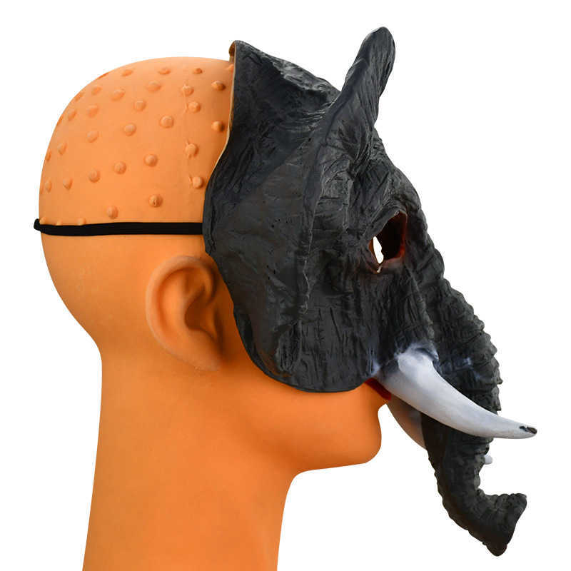 Costume animale di Halloween Maschera di elefante Maschera di animale africano il viso Maschera di moda Maschera mascherata 2023 Nuovo partito di cosplay L230704