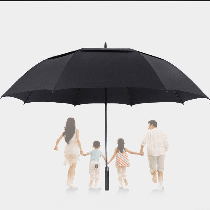 Umbrella de golfe de 60 polegadas Abertura aberta extra grande de tamanho duplo Double Canopy ventilado à prova d'água do vento