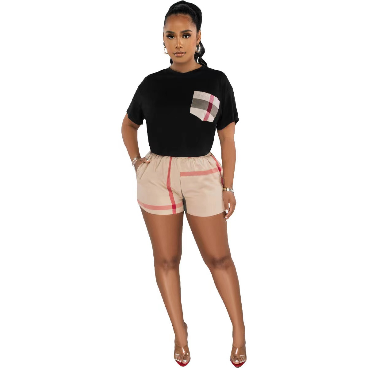 Fashion Women Tracksuits T-shirts et shorts costumes tops pantalons décontractés 2 pièces ensemble à manches courtes pantalons de sport