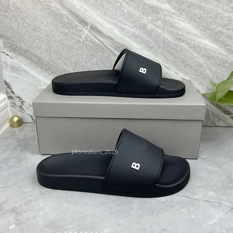 2023 Paris slipper Sliders Mens Womens Summer Sandals Beach Slippers Ladies Flip Flops Loafers Black White Red Green Slides Chaussures Shoe With Box