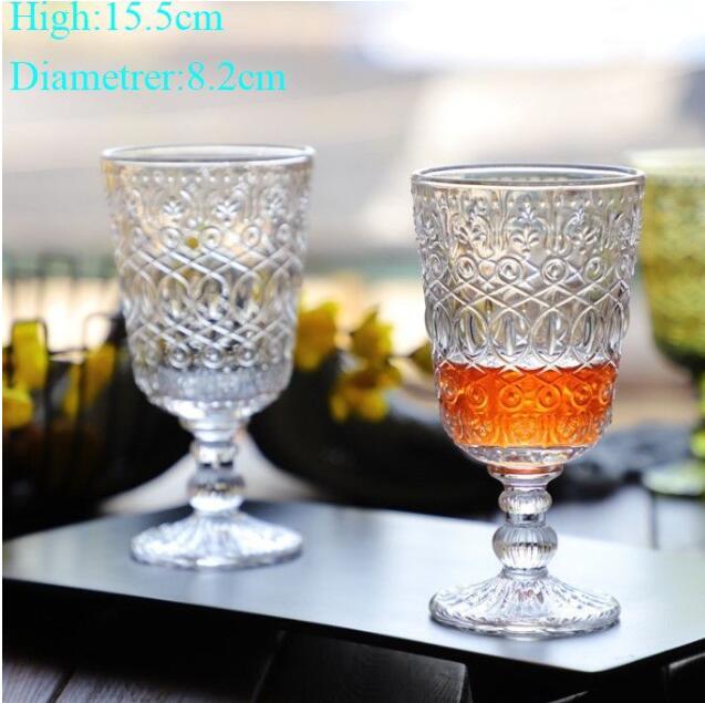 Wholesale! 270ml European style embossed stained glass wine lamp thick goblets Wedding decoration & gifts GG0915
