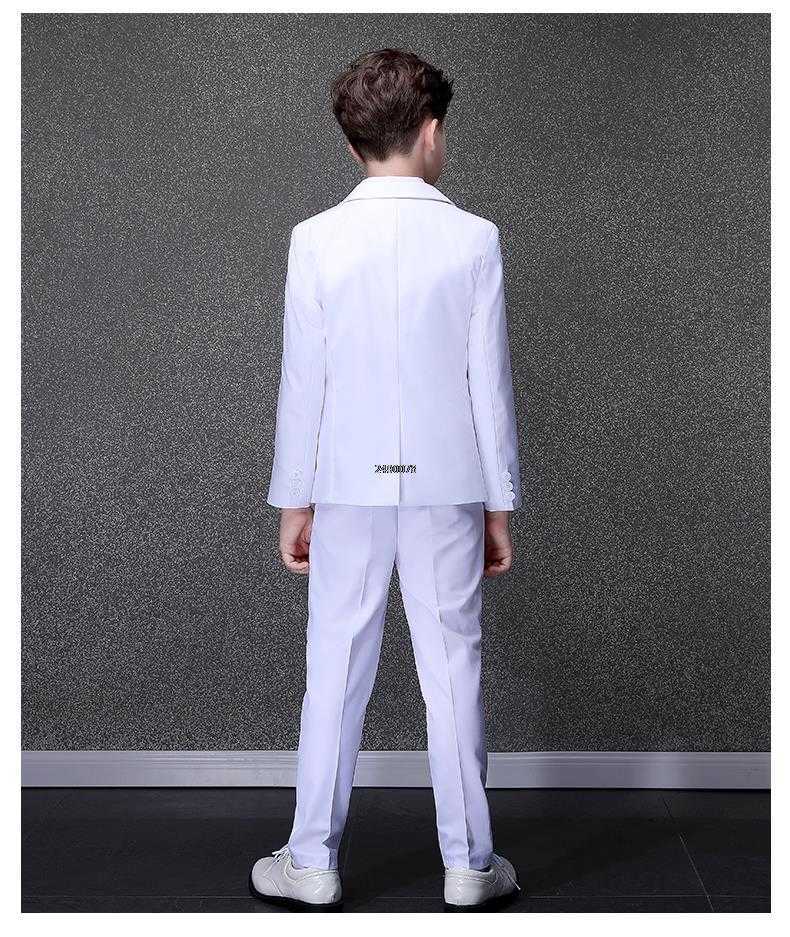 Suits Flower Boys White Baptism Suit Kid Wedding Party Photograph Set Teenager Birthday Tuxedo Dress Children Graduation Stage CostumeHKD230704