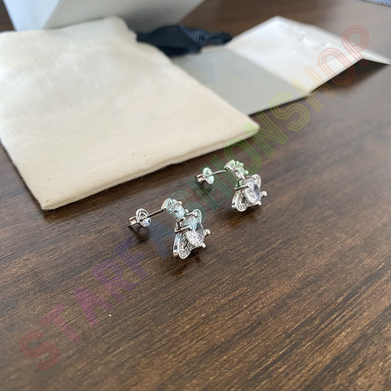 Vivi luksusowe diamentowe studia designerskie geometryczne słynne kobiety okrągłe kryształowy kryształowy kolczyki perłowe przyjęcie weselne biżuteria 254K