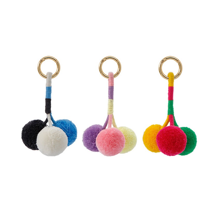 Exaggerated Pompom Keychains Fashion Boho Style Women Keychains For Bag Pendant Accessories Trend Keyrings Keys