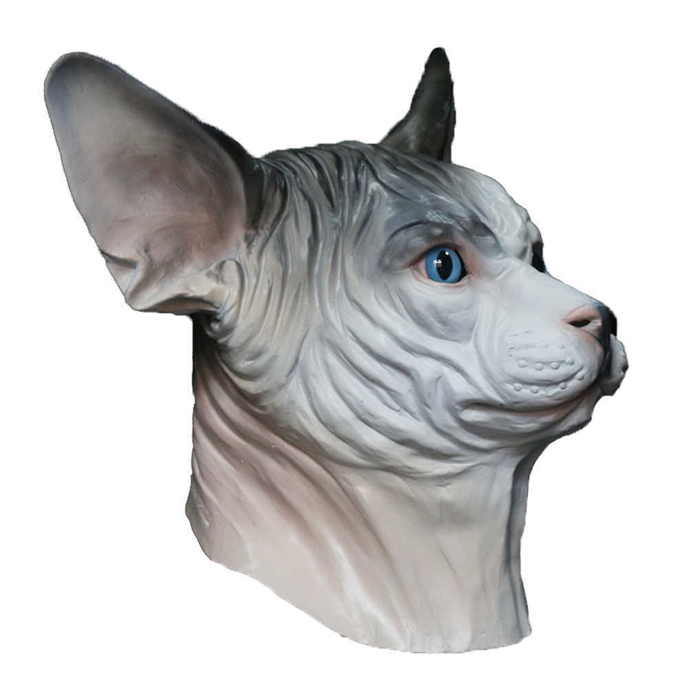 현실적인 라텍스 고양이 마스크 마스크 마스