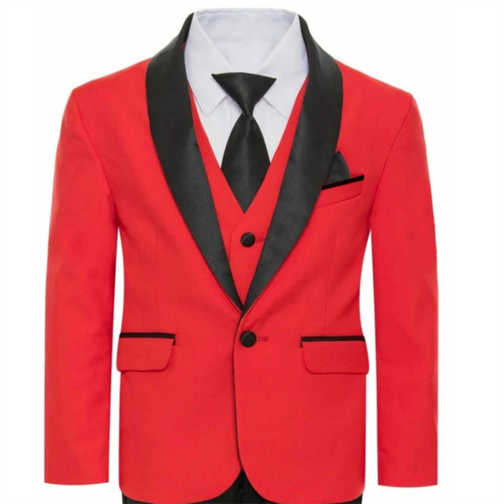 Suits Slim Fit Boy's Suit Set 3-delig smoking voor formele gelegenheden Blazervest en broek Kinderoutfit voor bruiloft Prom SchoolactiviteitenHKD230704