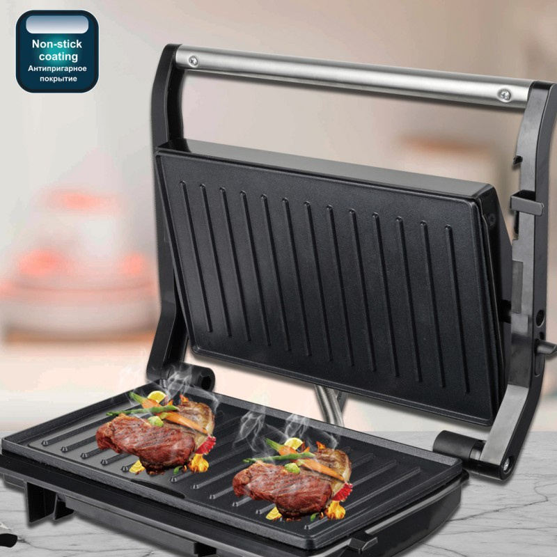 Steak Maker Multifonctions Petit Déjeuner Machines À Pain Électrique Sandwich Saucisse Cuisson Hamburger Maker Machine Non Bâton Double Toast Gaufre Gâteau Cuisson