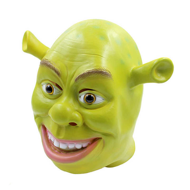 Máscaras de látex verde Shrek Filme Cosplay Adulto Animal Máscara de festa Realista Masquerade Prop Fantasia Festa Máscara de Halloween L230704