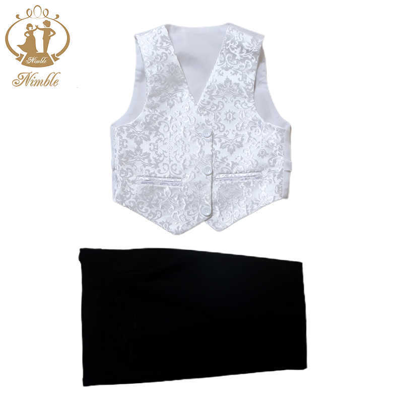 Trajes 2021 New Kids Wedding Blazer Baby Boys Traje Chaquetas Abrigo formal + Pantalones + chaleco Trajes de niño de 3 piezas Formal para fiesta de boda BoyHKD230704