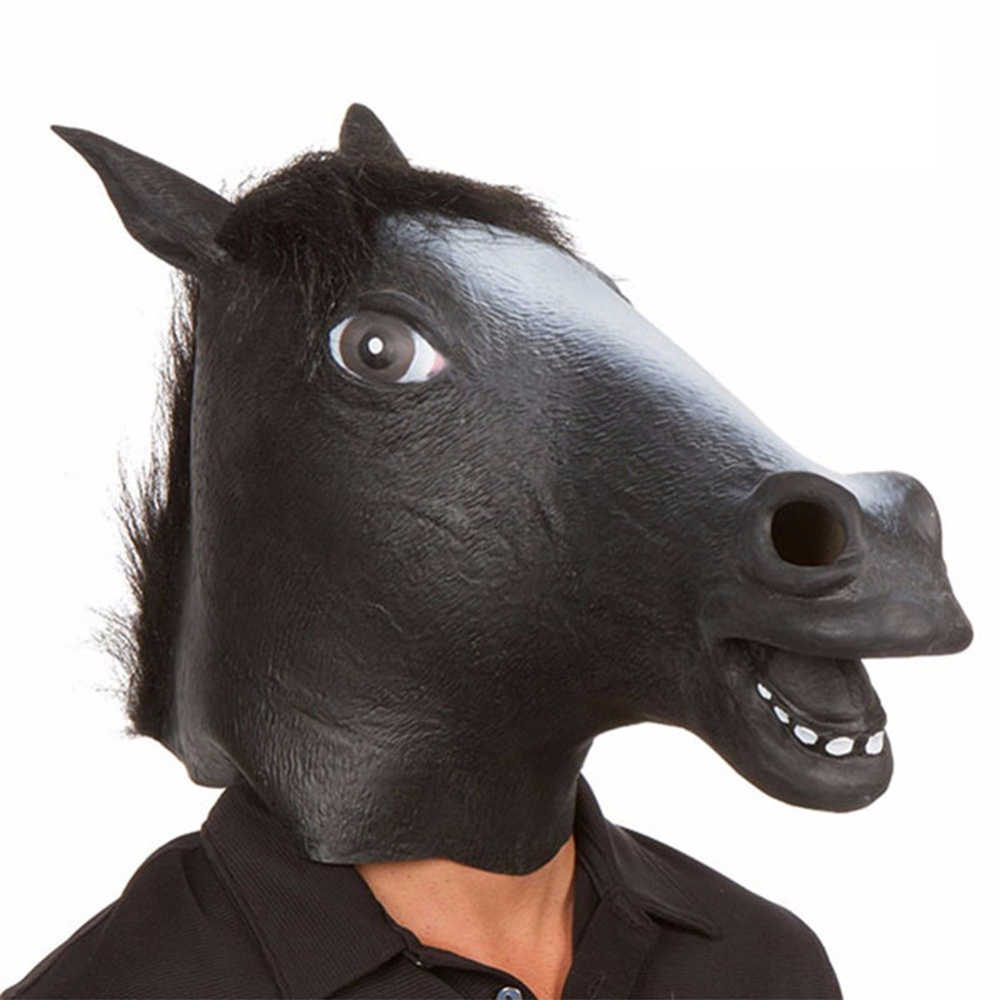 Cosplay Horse Head Mask Halloween Party Decoration Latex Animal Costume Theater Prank Crazy Festival Halloween Decor Accessories L230704