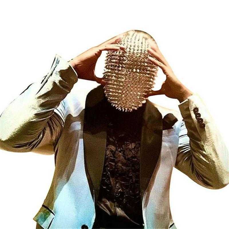 Spike Studded Shape Latex Full Face Scary Helmet Cosplay Durian Head Rave Party Movie Mask Props L230704