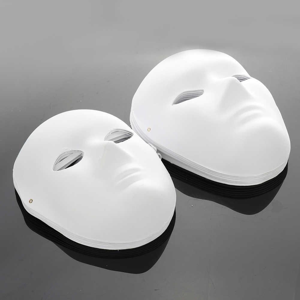 12 pezzi di carta maschera bianca fai-da-te maschera intera opera maschera mascherata maschera di halloween L230704