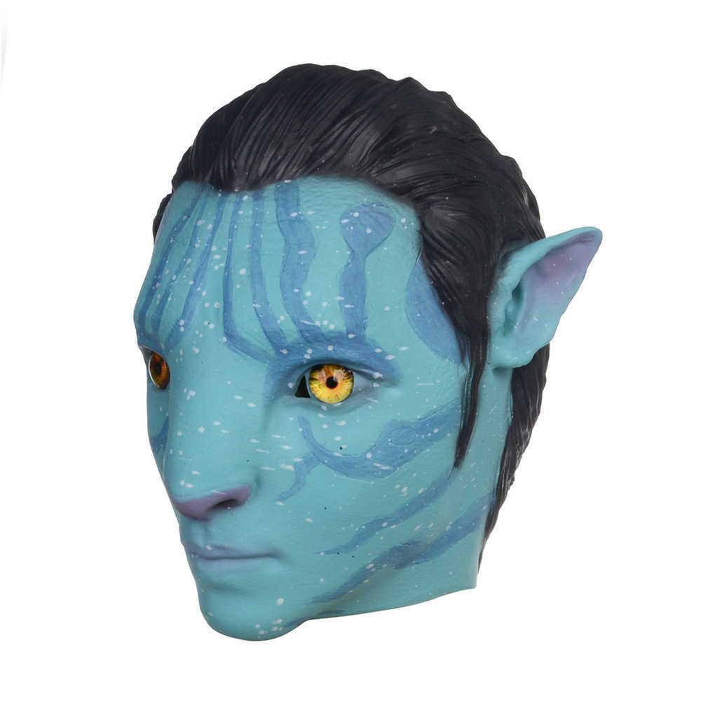 Movie Avatar 2 The Way of Water Cosplay Mask Na'vi Neytiri Jake Sully Latex Alien 의상 파티 할로윈 성인 마스크 L230704