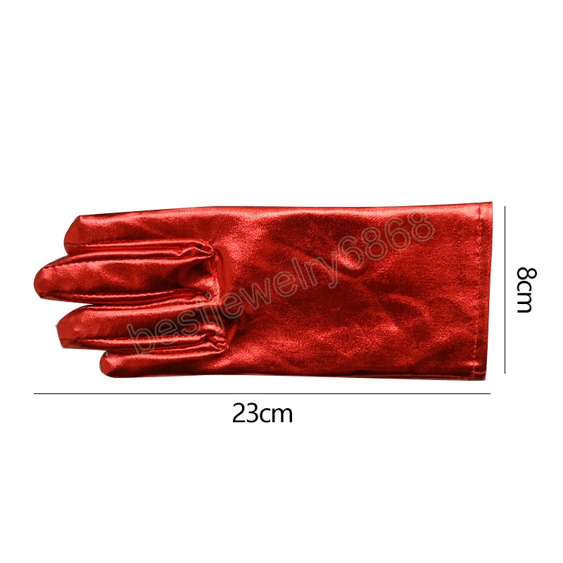 Unisex Thin Stretched Spandex Dance Performance Gloves Fashion Halloween Party Boutique Short Jewelry Gloves