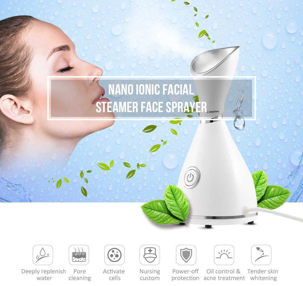 Facial Steamer Electronic Vaporizer Ionic Nano Skin Deep Moisturizing Machine for Relaxtion Face Sprayer Homeuse Humidifier 230705