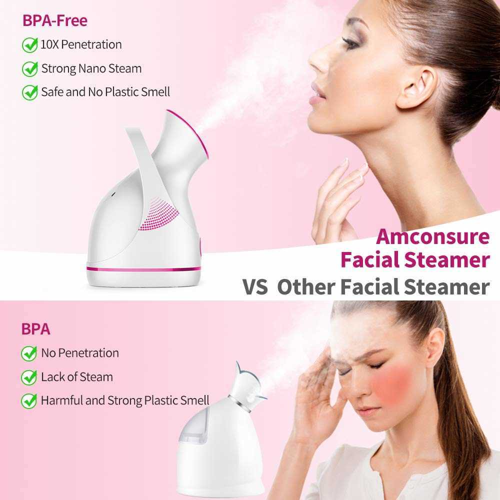 Vaporizador facial 65ml Máquina profesional grande para el cuidado de la piel Vaporizador eléctrico doméstico Limpieza profunda Limpiador de rociador facial para spa 230705