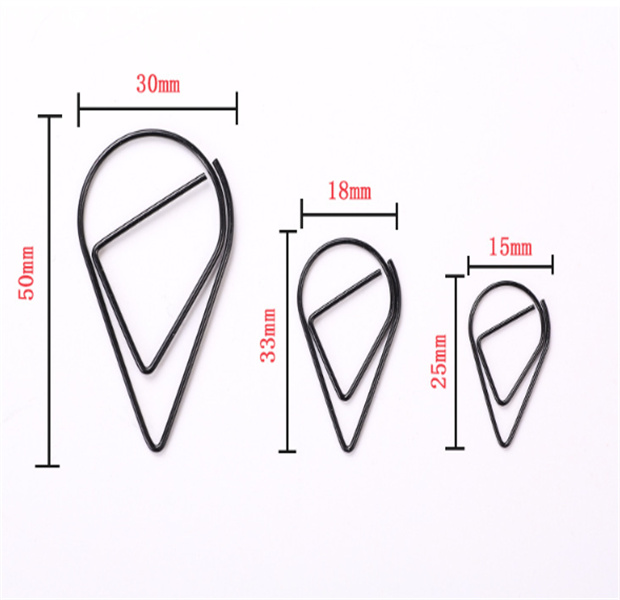 Atacado clipes de fichário de lágrima de ouro chapeamento mola aço metal modelagem papel marcador de livro clipes de memorando suprimentos de preenchimento JL1459