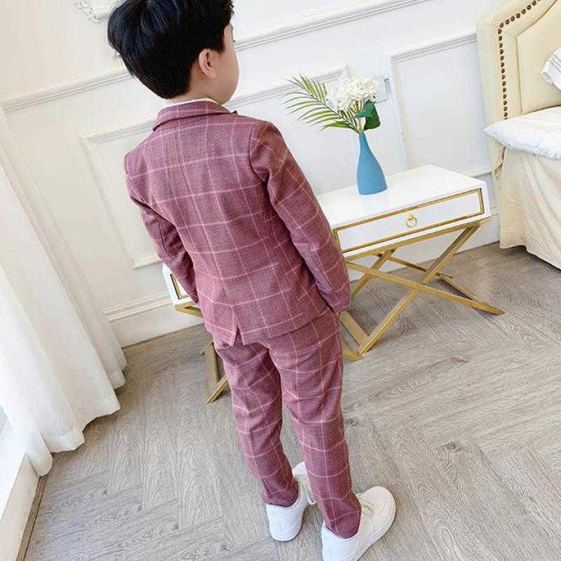 Suits 3-11y Kids Blazers Spring Autumn Boys Casual Suit Jackets Coat+Pants Sets Double Breasted Formal Children Clothes Hy101HKD230704