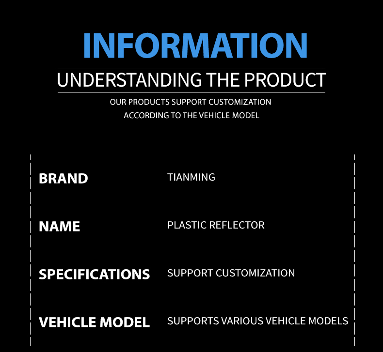 Réflecteur moulé par injection Produits en plastique Articles ménagers Fournitures automobiles personnalisées Le style de couleur prend en charge le dessin et l'échantillon