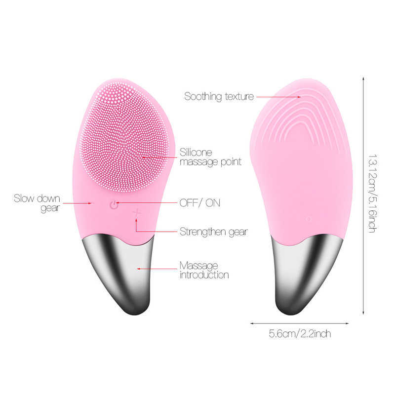 Dispositivos de cuidados faciais mini escova de limpeza facial elétrica silicone limpador sônico dispositivo de limpeza de poros profundos dispositivo de pele recarga usb 230630