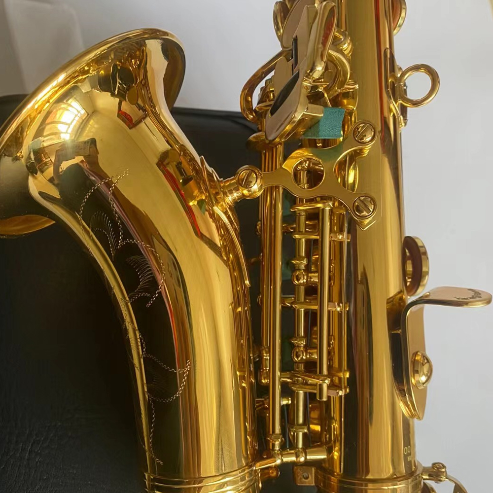 Saxofón soprano profesional W010 Bb, instrumento de jazz de latón dorado lacado, fabricación artesanal japonesa con accesorios