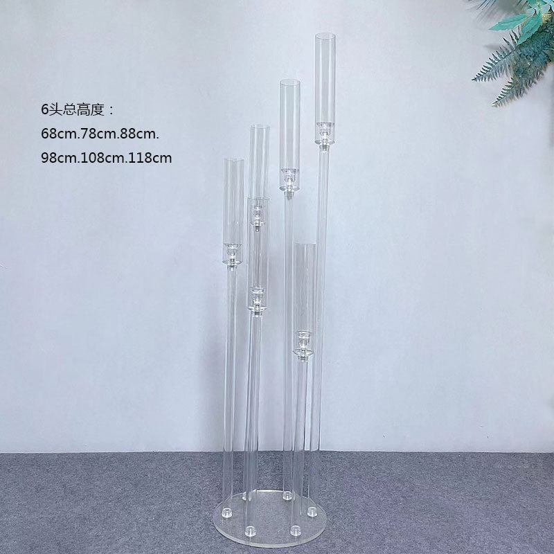 Wedding Acrylic Candlestick Decoration Centerpiece Candelabra Clear Candle Holder for Event Party