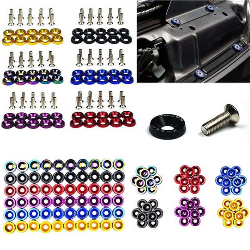 New Car Modified Hex Fasteners Fender Washer Bumper Engine Concave Screws Aluminum JDM Fender Washers and M6 Bolt for Honda