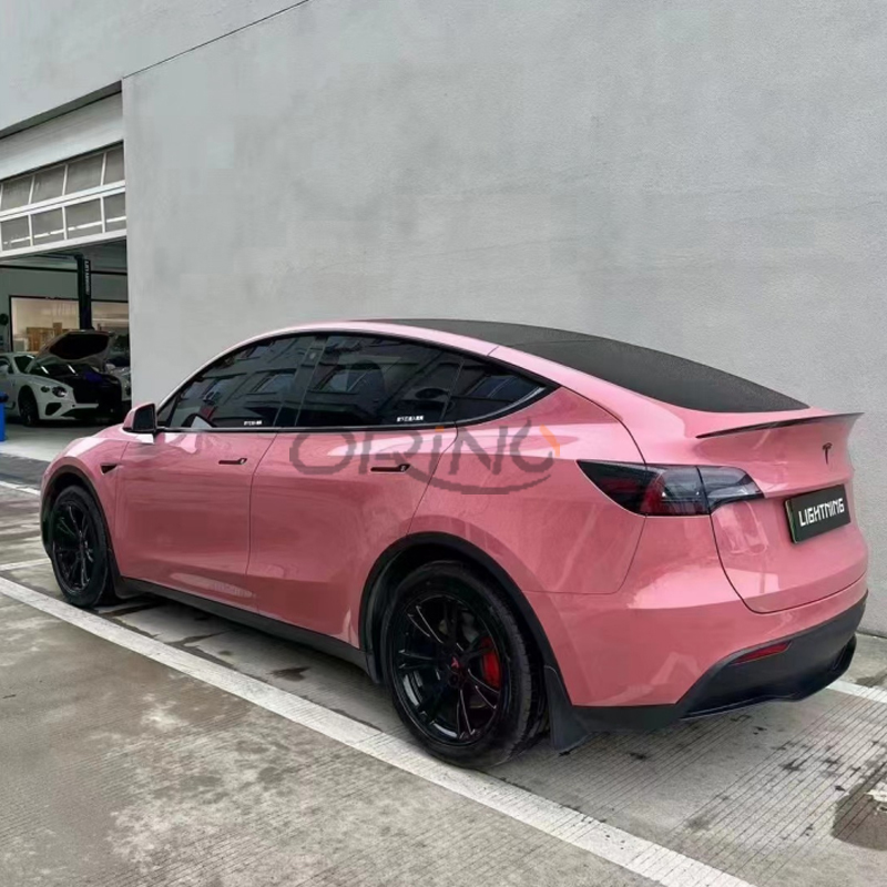 Super Gloss Morganite Red Vinyl Car Wrap Roll with Air Release Adhesive Decal PET liner